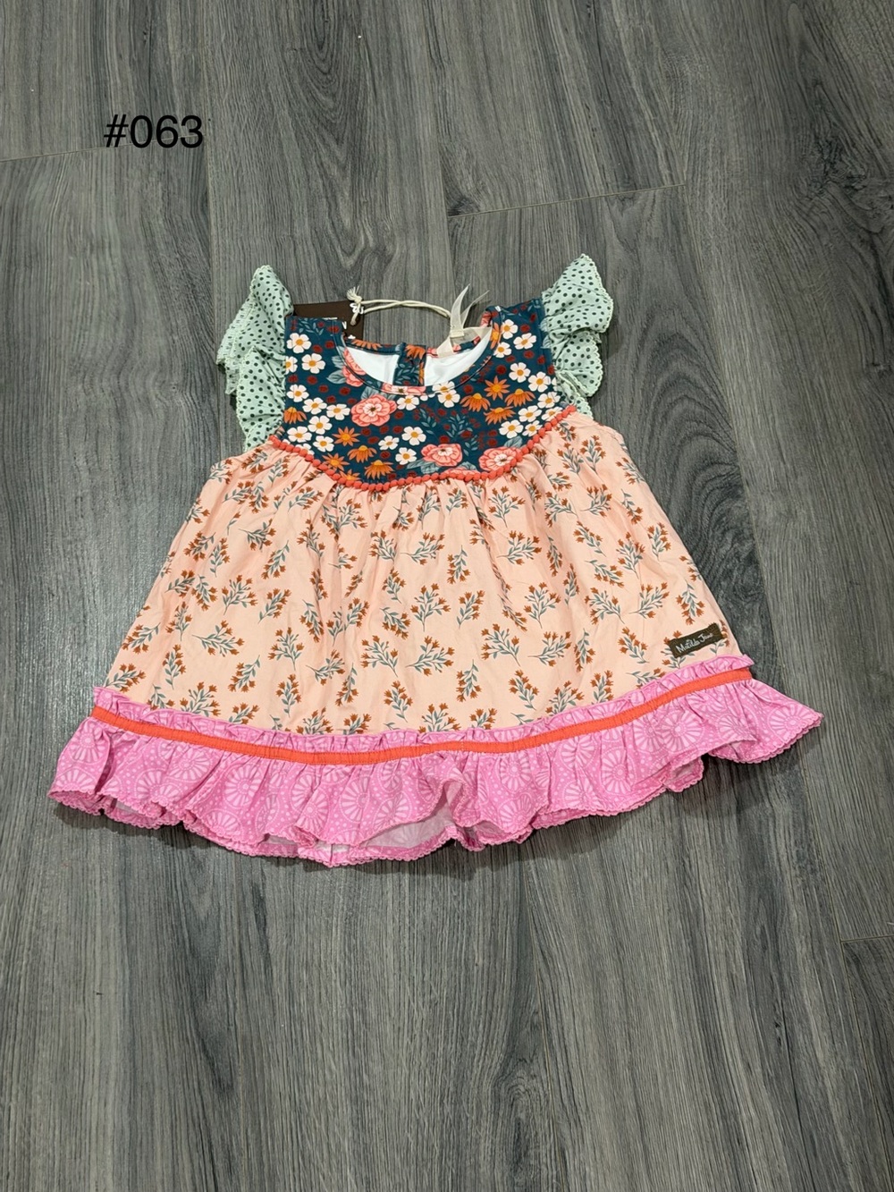 Matilda Jane Floral Tiered Dress in Peach, Navy, Mint & Pink